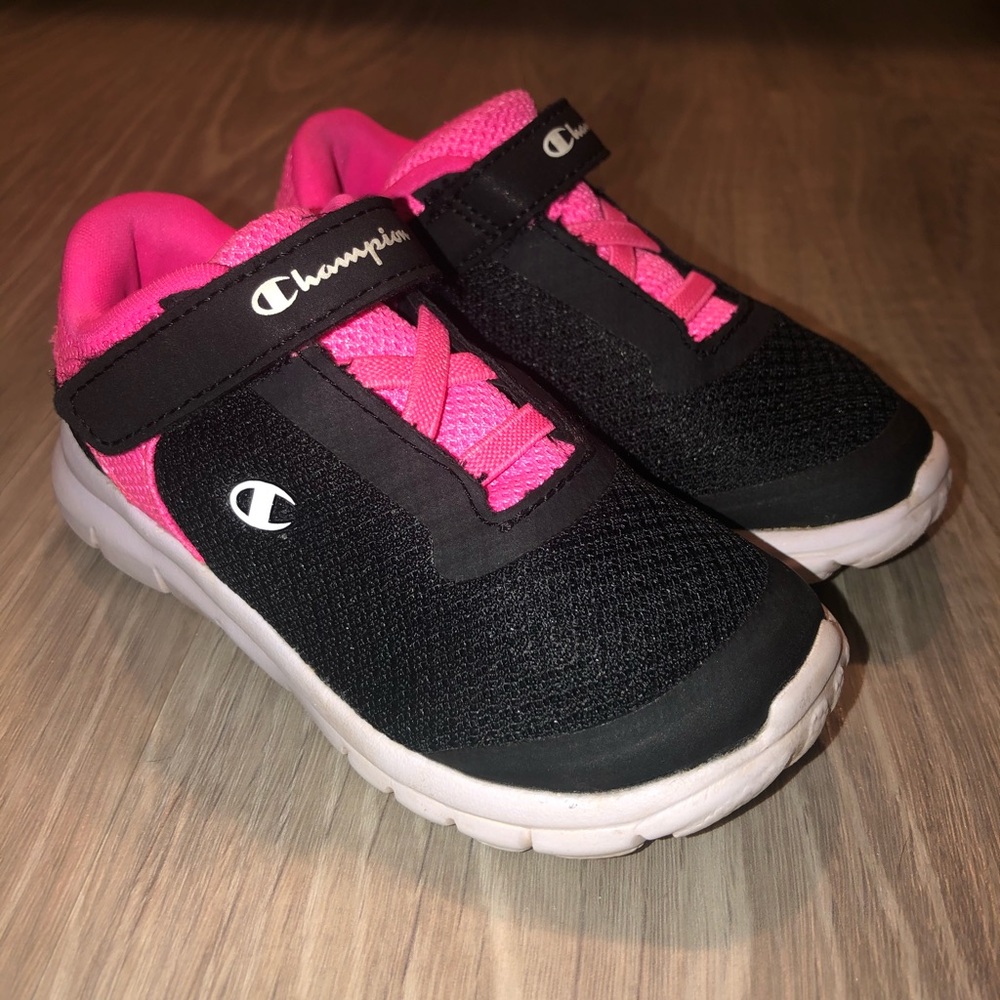 Champion Black/Pink Velcro Shoe Toddler Girl  8